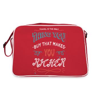 travel bug camping partner birthday present idea - Retro Tasche - Rot/Weiß - Hinten
