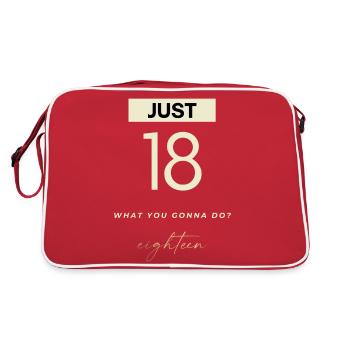 JUST 18 Design zum 18. Geburtstag 2005 - Retro Tasche - Rot/Weiß - Hinten