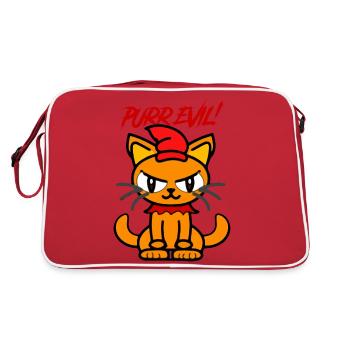 Das Böse schnurren - Retro Tasche - Rot/Weiß - Hinten