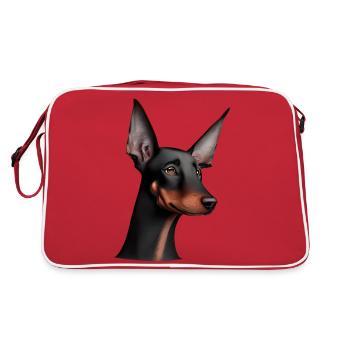 Doberman dresseur chien Doberman Doberman chiot - Sac Retro - rouge/blanc - Dos