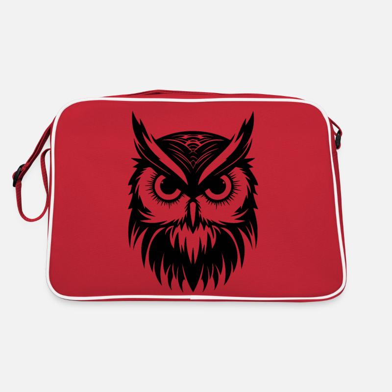 Eule Eulen Vogel Vögel Retro Tasche