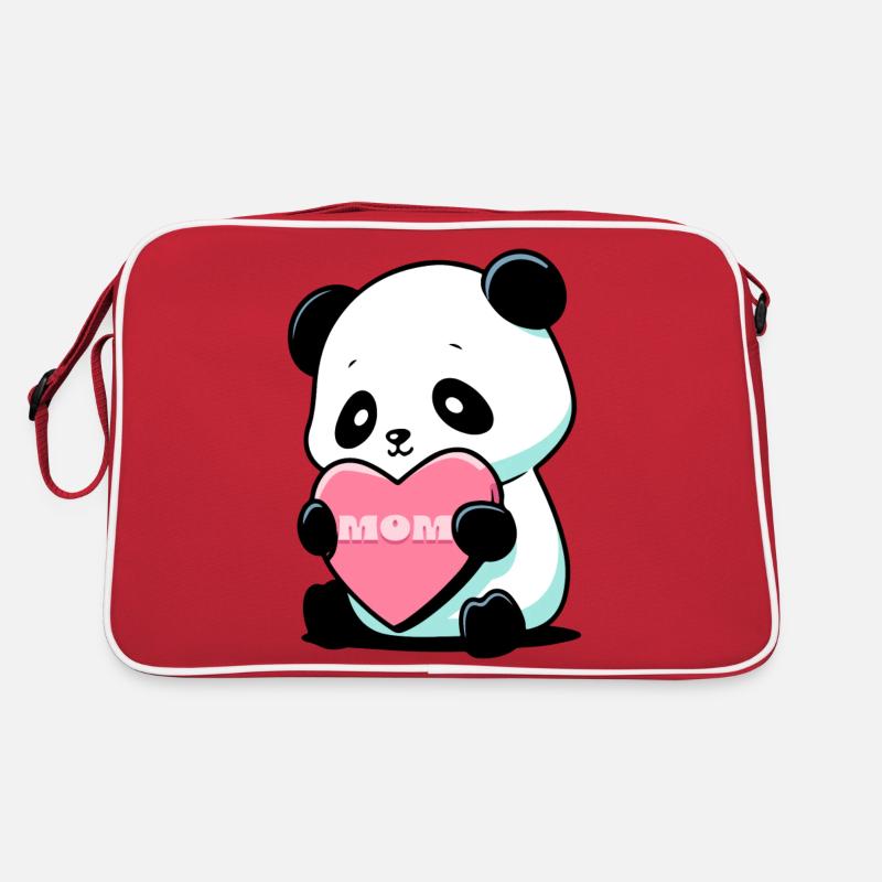 Panda liebt seine Mutter Retro Tasche