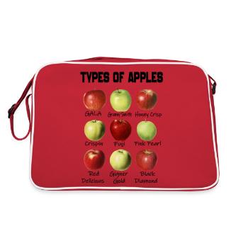 Types of Apples - Apples Breeds List Apples Lover - Sac Retro - rouge/blanc - Dos