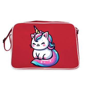 Mignon petit chat licorne - Sac Retro - rouge/blanc - Dos