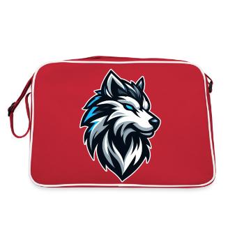 Emblème d’illustration de loup - Sac Retro - rouge/blanc - Dos