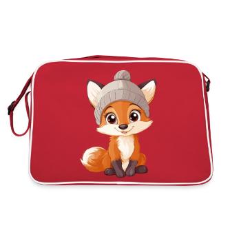 renard mignon mignon bébé enfants animal dessin animé - Sac Retro - rouge/blanc - Dos