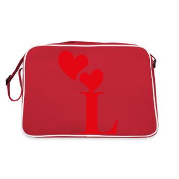 Lettre l cœur rouge - Sac Retro - rouge/blanc - Dos