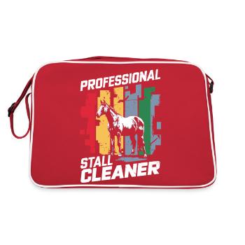 Humorvolles Design für Stallarbeit - Retro Tasche - Rot/Weiß - Hinten