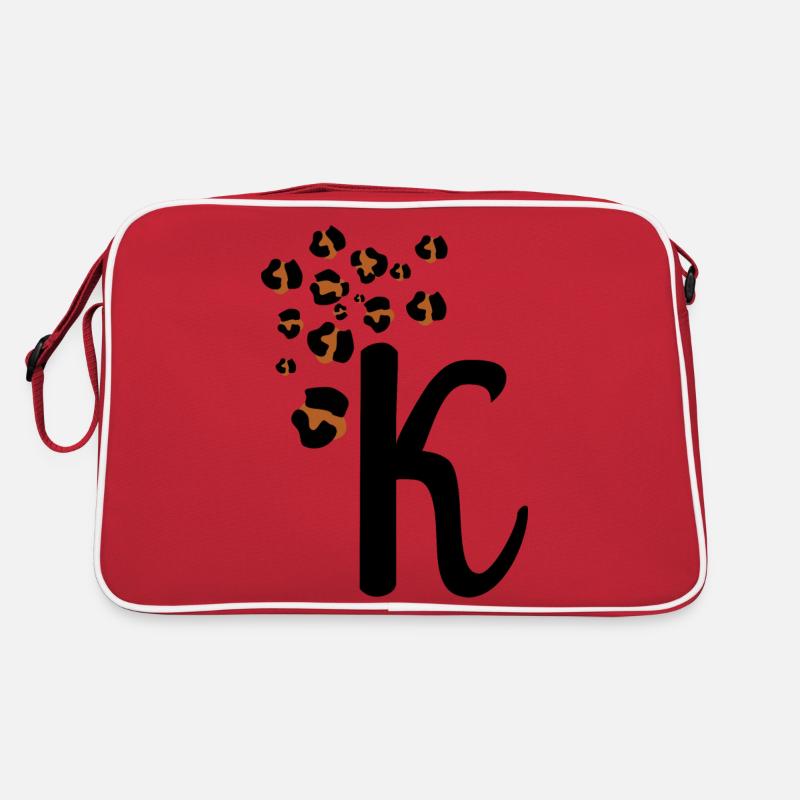 Letter k leopard patterns Retro Bag
