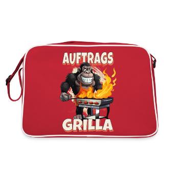 grillade grilla griller gorilla bbq dire drôle - Sac Retro - rouge/blanc - Dos