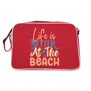 La vie est plus belle à la plage - Sac Retro - rouge/blanc - Dos