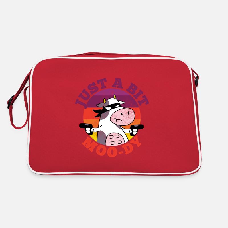 Nur ein bisschen Moo-Dy lustige Kuh Landwirtschaft Geschenk Retro Tasche
