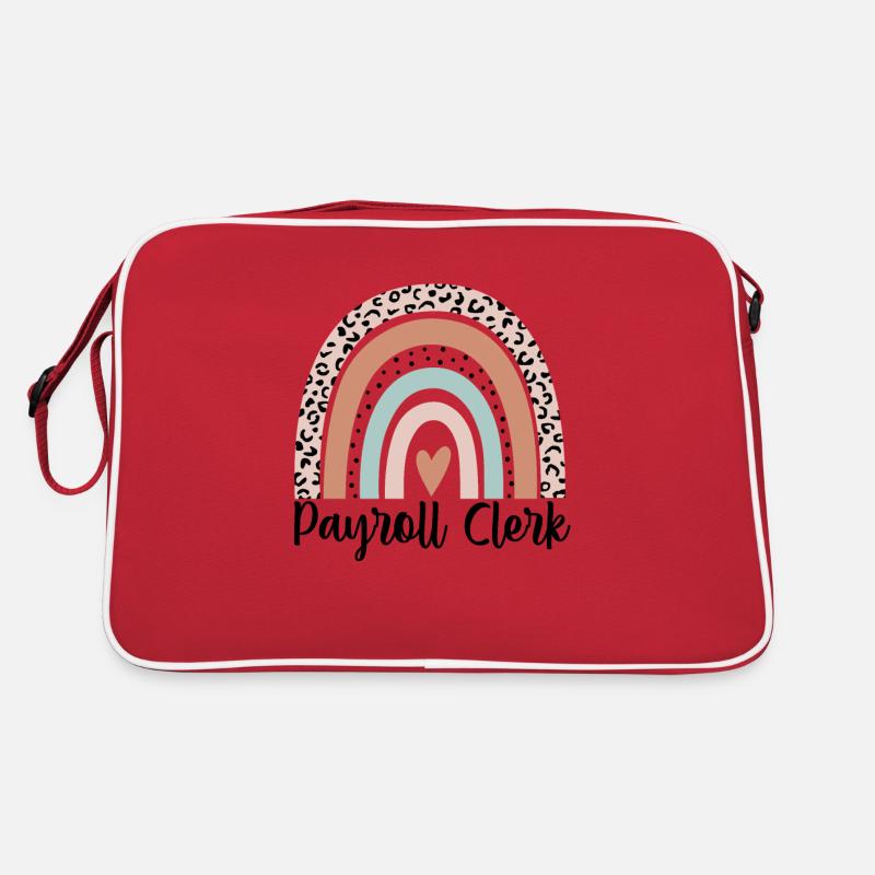 Payroll Clerk Rainbow Leopard Lustiger Payroll Clerk Retro Tasche