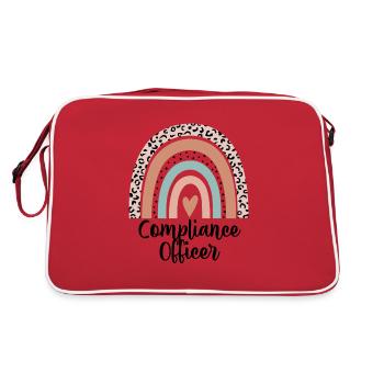 Compliance Officer Rainbow Leopard Lustiges Geschenk - Retro Tasche - Rot/Weiß - Hinten