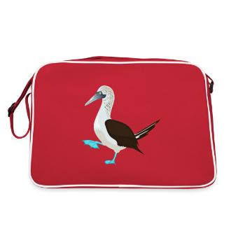 Illustration de l’oiseau fou à pieds bleus - Sac Retro - rouge/blanc - Dos