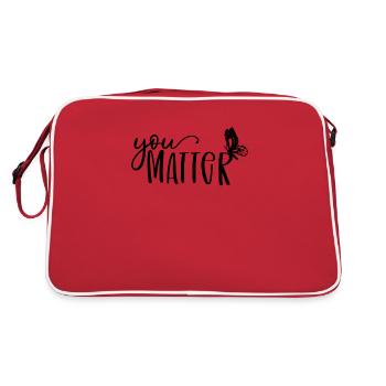 You Matter Butterfly Ptsd Bipolar Mental Health - Retro Bag - red/white - Back