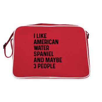 J’aime l’épagneul d’eau américain et peut-être 3 personnes - Sac Retro - rouge/blanc - Dos