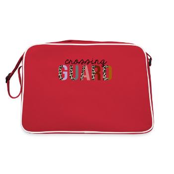 Crossing Guard Leopardenmuster lustig - Retro Tasche - Rot/Weiß - Hinten