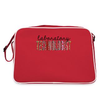 Laboratory Technologist Leopard Print Funny - Retro Bag - red/white - Back