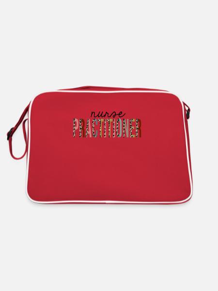 Nurse Practitioner Leopard Print Funny - Retro Bag - red/white - Back