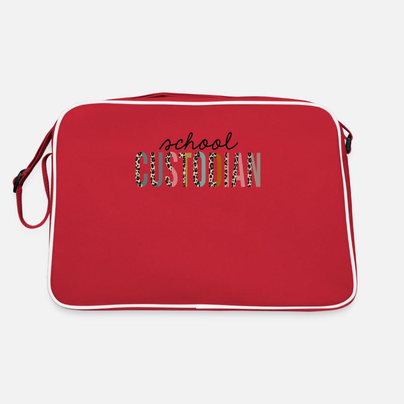 Schule Custodian Leopard Print Lustig Retro Tasche