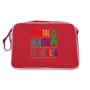 La santé mentale, c’est la santé, briser la stigmatisation - Sac Retro - rouge/blanc - Dos