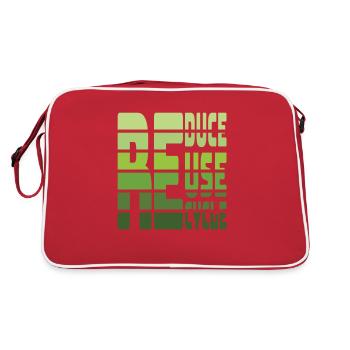 Réduire la réutilisation RecycleR les citations de l’Eearth Day - Sac Retro - rouge/blanc - Dos