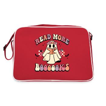 read more books halloween hippie ghost 70s - Retro Bag - red/white - Back