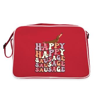 Happy Sausage Dog Groovy Dachshund 70s - Sac Retro - rouge/blanc - Dos