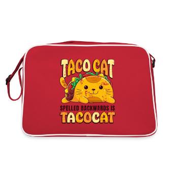 Taco Cat spelled Backwards is Tacocat Cinco de - Retro Bag - red/white - Back