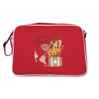 Born to Travel Women's World Design - Retro Bag - red/white - Back