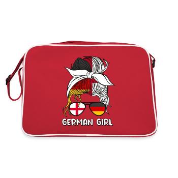 Moitié Anglais Moitié Allemand Fille Allemagne Angleterre - Sac Retro - rouge/blanc - Dos