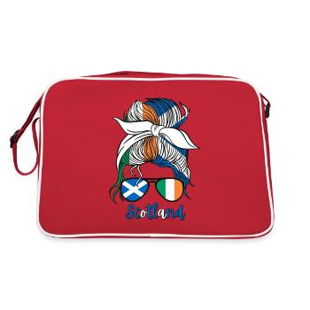 Half Scottish Half Irish Girl Ireland Scotland - Retro Bag - red/white - Back