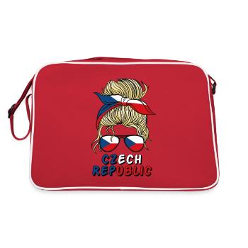 Ceska République Tchèque Flag Filles Tchèque Fille Enfants - Sac Retro - rouge/blanc - Dos