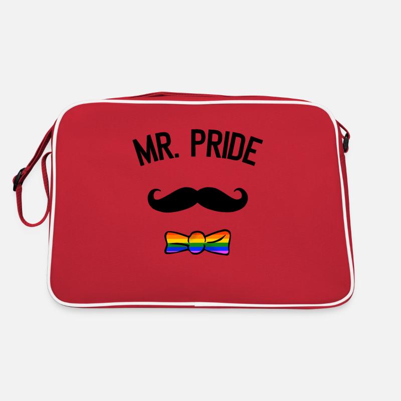 Mr Pride LGBT CSD Gay Pride Moustache Rainbow Sac Retro