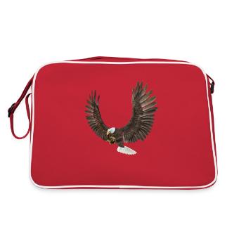 Seeadler, Adler, Greifvogel, Vogel - Retro Tasche - Rot/Weiß - Hinten