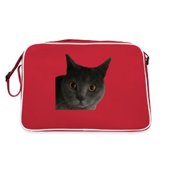 chat gros plan - Sac Retro - rouge/blanc - Dos
