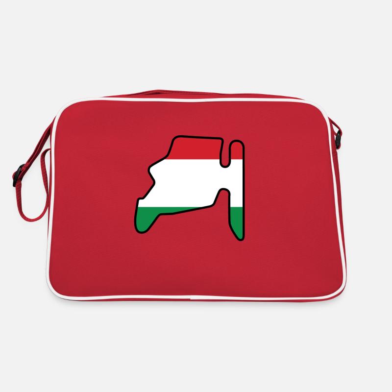 Piste de course de Hongrie avec drapeau Sac Retro