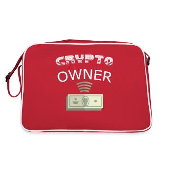 Bitcoin Trading Crypto Aktien - Retro Tasche - Rot/Weiß - Hinten