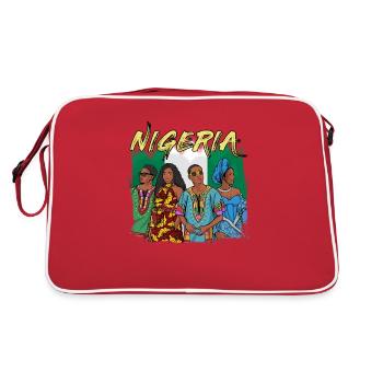 Nigéria Nigérian Afrique Flag Fierté I Cadeau - Sac Retro - rouge/blanc - Dos