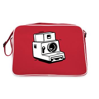 Appareil photo, Appareil photo vintage, Ancien appareil photo, Ancien - Sac Retro - rouge/blanc - Dos