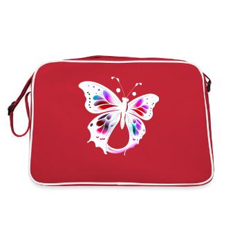 Multicolored butterfly - Retro Bag - red/white - Back
