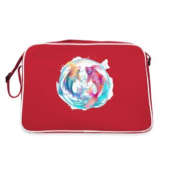 Les poissons bleu et rose - Sac Retro - rouge/blanc - Dos