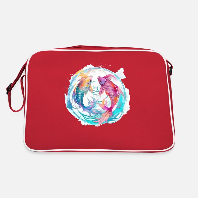 Blue and pink fish Retro Bag