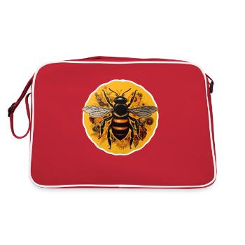 Honigbiene - Retro Tasche - Rot/Weiß - Hinten
