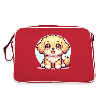 Illustration numérique de mignon extra kawaii doré - Sac Retro - rouge/blanc - Dos