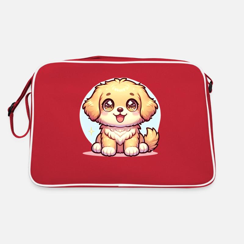 Illustration numérique de mignon extra kawaii doré Sac Retro