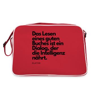 Dialog - Retro Tasche - Rot/Weiß - Hinten