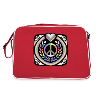Drapeau arc-en-ciel de tolérance cardiaque d'amour de fierté LGBT - Sac Retro - rouge/blanc - Dos