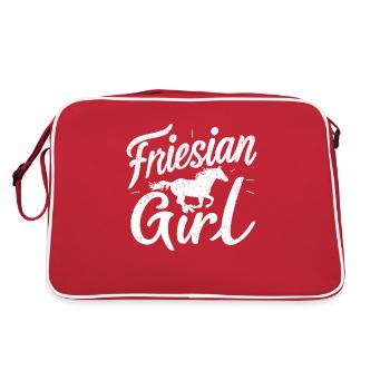 Fière cavalière frisonne - Sac Retro - rouge/blanc - Dos